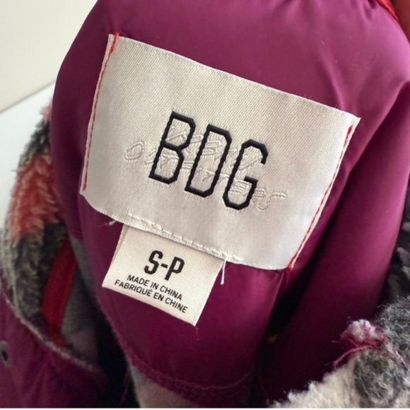 BDG Gray Floral Teddy Sweatshirt - Picture 2 of 6